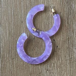 Lavender Resin Hoop Earrings